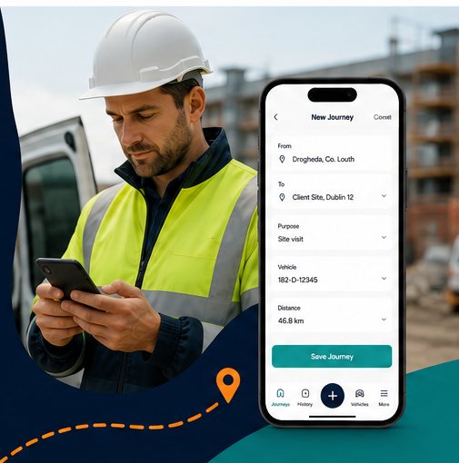 Field worker logging a journey on the TripLedger app
